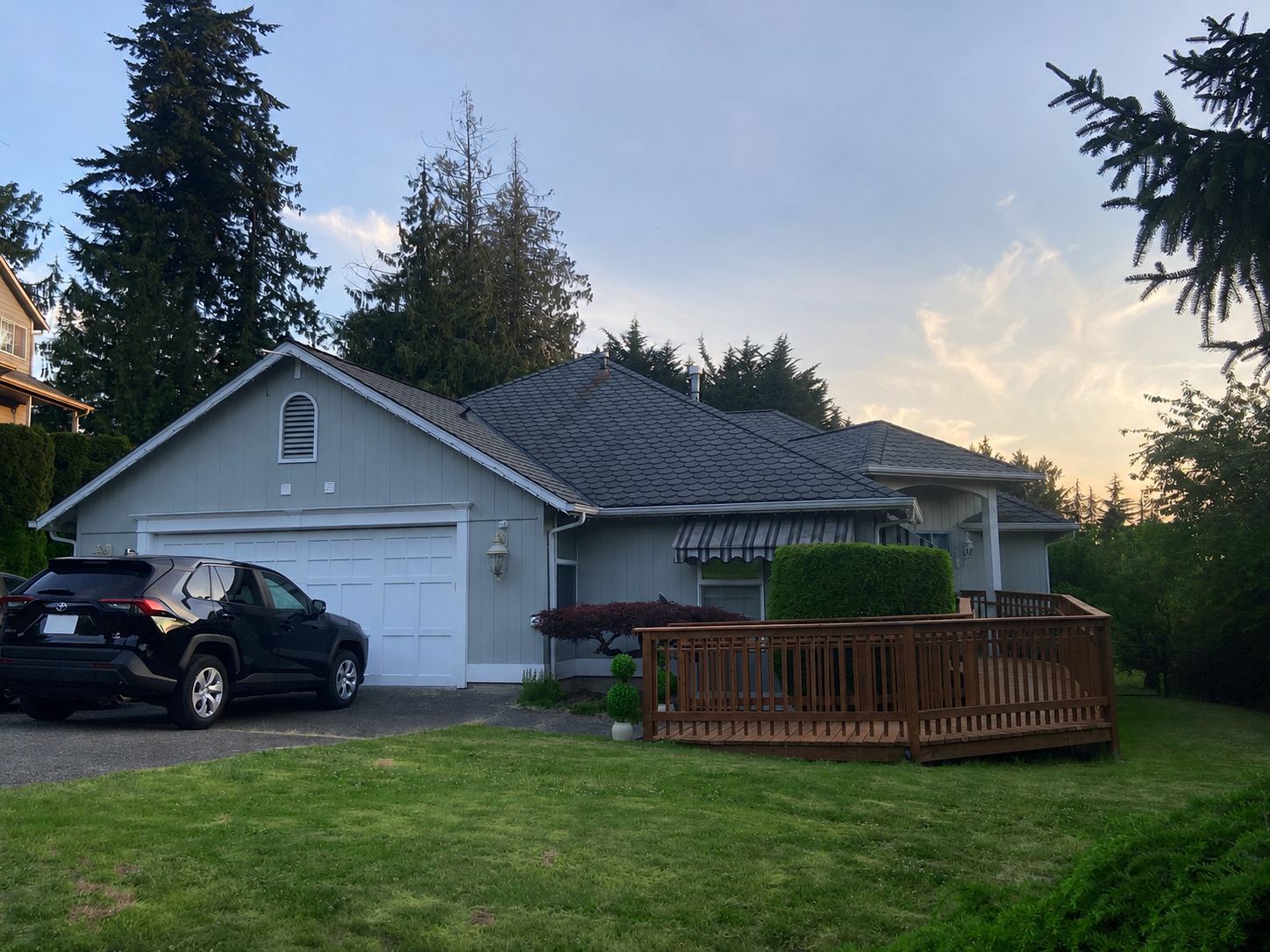 Front porch and accessible ramp entrance at Foxglove Manor AFH